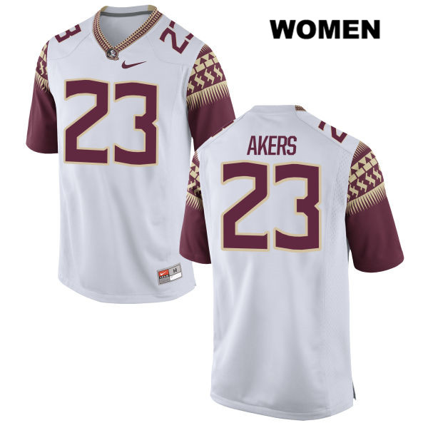 Women's NCAA Nike Florida State Seminoles #23 Cam Akers College White Stitched Authentic Football Jersey FSH6469QP